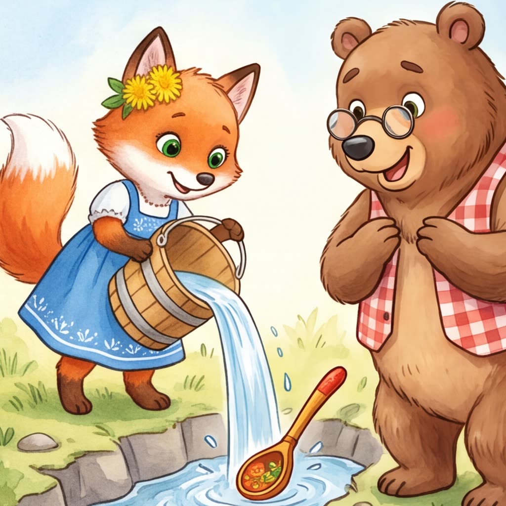 Иллюстрация к сказке «Как Лисичка доброй хитростью лесу помогла», страница 5
